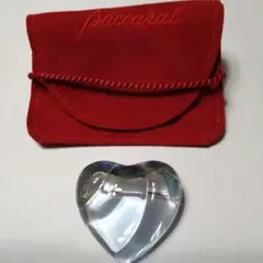 Baccarat バカラ ハート ブルー クリスタルブローチ ハート ピンバッジ 美品】バカラ アラフォリ クリスタル ハート ブルー クリア