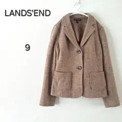 1362＊LANDS'END ウール100% テーラードジャケット 9 ベージュ