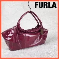 フルラ 未使用品 ショルダーバッグ 肩掛け A4収納 エナメル イタリア製 鞄