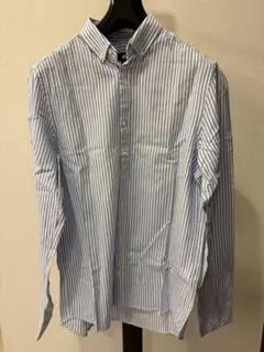 【美品】H&M ボタンダウンシャツ M 青白ストライプ