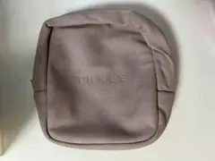 THREE ポーチ　スウェード ピンクベージュ