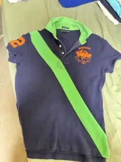 Ralph Lauren ネイビー グリーン ポロシャツ L