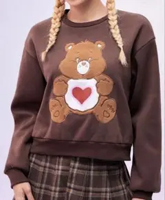 Care Bears スウェット ブラウン 春秋 裏起毛 ケアベア レディース
