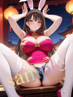 【高画質】AI美女　ポスター　美乳　巨乳　セクシー　チャイナバニー　G5