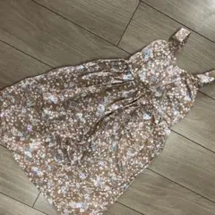 美品　コットン100%アズール　キッズ　100 花柄　背中開き　ワンピース
