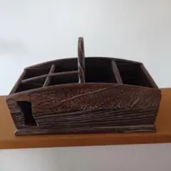 昭和レトロ 木製 　桐細工 小物入れ 小物収納 ペン立て リモコン立て