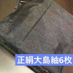 【きものまとめ売り】正絹大島紬6枚　リメイク素材　ハンドメイド向け
