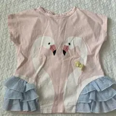 白鳥プリント Tシャツ 100cm