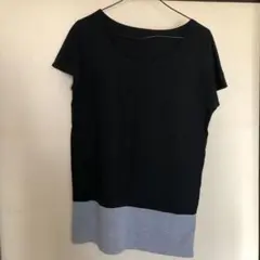 黒・グレー 半袖Tシャツ ラウンドネック
