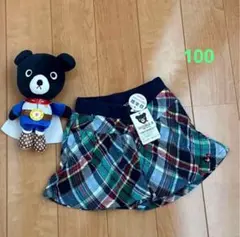 ★ダブルB★キュロットパンツ★100★日本製★ミキハウス★チェック柄★新品★ゴム