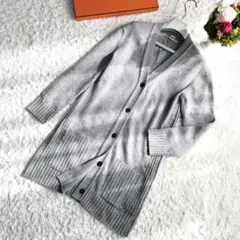 美品 HERMES エルメス ニット カシミヤ コート グレー カーディガン