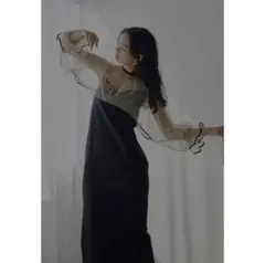 新品タグ付き MANY WAY AIRY VEIL DRESS ブラック S
