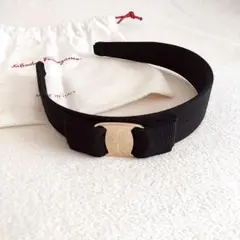 【未使用】Ferragamo カチューシャ ヴァラ リボン ゴールド
