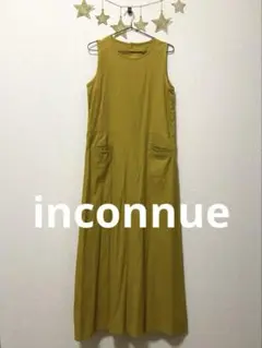 inconnue ノースリーブロングワンピース マスタード