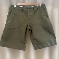 NOUVELLES DU PARADIS オリーブ色 コットン ショートパンツ