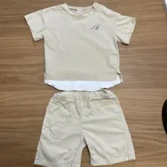 子供服　100サイズ　セットアップ　恐竜ワンポイント　petit main