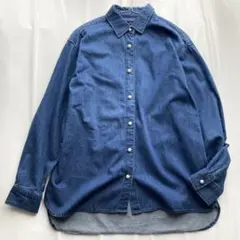 【美品】 UNTITLED 長袖 パールボタン デニムシャツ 2