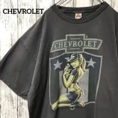 C2243 CHEVROLET グラフィック Tシャツ ダークグレー