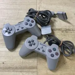 ps1 コントローラー　2個セット　グレー　scph-1010 PS