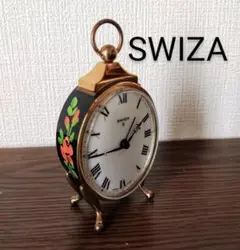 みつるつる　SWISS製　SWIZA アンティーク置時計 Vintage Delightful Swiza Swiss 8 Days Alarm Clock, Old