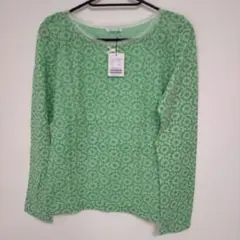 プードゥドゥ　カットソー　М　Tシャツ　長袖　花柄　グリーン