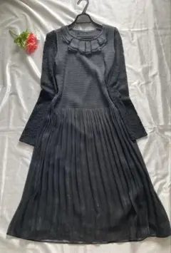 美品　クールカレアン　ロングワンピース　プリーツ　レース　フリル