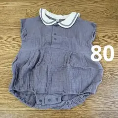 【未使用】半袖　襟付きロンパース　80サイズ　西松屋