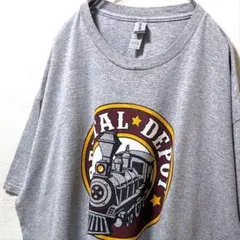 ギルダン デンタルデポ デカロゴ Tシャツ グレー 灰色 XL 古着