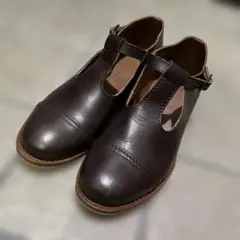 コンジュペイエ　ダークブラウン レザー オープントゥ シューズ　23〜24cm