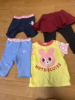 ミキハウス Tシャツとショートパンツ4点セット 80cm 保育園 着替え