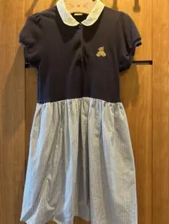 petit main 半袖ワンピース 120cm ネイビー