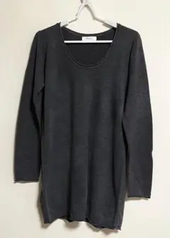 シンプルロングクレープニット