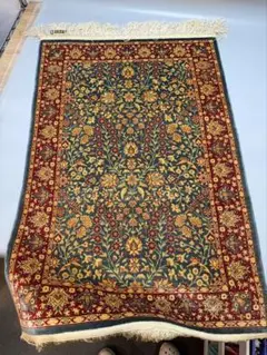 DT516 ペルシャ絨毯 93×62cm シルク 絹100% サイン入り