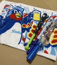 ヤクルトスワローズ 応援グッズ タオル・傘・バットセット