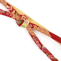 極上 赤×金 高麗組 静海別玉刺繍総柄 撚房 【 渡敬 】 帯締め 振袖
