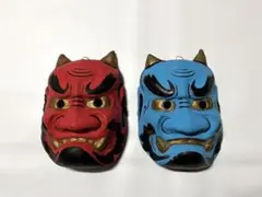 節分 赤鬼 青鬼 お面 セット売り 民芸品