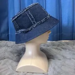 デニム フリンジ バケットハット リバーシブル可能新品