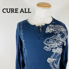 CURE ALLドラゴンと桜のプリント長袖Tシャツ　和柄