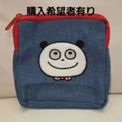 ごきげんぱんだ　ふわふわデニムポーチ