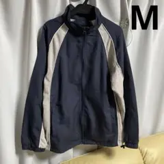 ジャージ　上着　Mサイズ　ネイビー　紺色　シンプル　古着