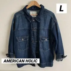 AMERICAN HOLIC ネイビー L アメホリ　デニムジャケット　gジャン