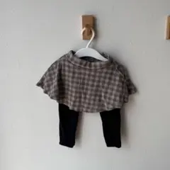 dev:rock グレー系チェック スカンツ(スパッツ付きスカート) 80cm
