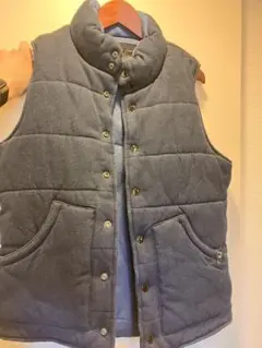 DENHAM ダークブルー スタンドカラー ベスト X-SMALL
