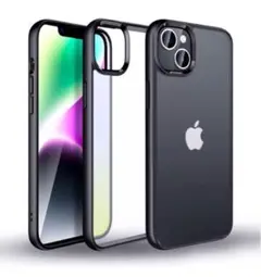 iPhone14ProMax ケース 半クリア マット 耐衝撃 米軍MIL規格
