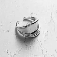 シルバー925 デザイン平打ちリング　シルバー　silver925