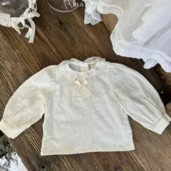 春服　marron ブラウス　 長袖　レース　リボン　秋服　未使用