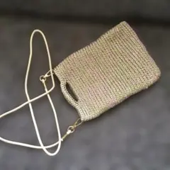 サコッシュ　ミニショルダーバッグ　手編み　100均素材　ハンドメイド