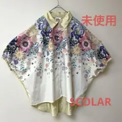 SCOLA 半袖　ブラウス　花柄　タグ付き　新品