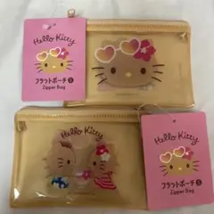日焼けキティ　Hello Kitty ジッパーバッグ 2個セット S