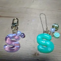 S字型アクリルチャーム 2個セット